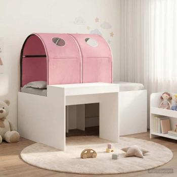 ARDEBO.de - Bett mit Tunnel 3 Stk. Weiß und Rosa Holzwerkstoff