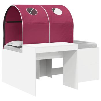 Bett mit Tunnel 3 Stk. Weiß und Rot Holzwerkstoff