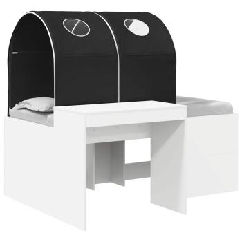 Bett mit Tunnel 3 Stk. Weiß und Schwarz Holzwerkstoff