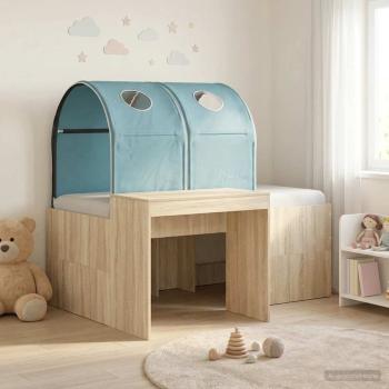 ARDEBO.de - Bett mit Tunnel 3 stk. Sonoma Eiche und Hellblau Holzwerkstoff