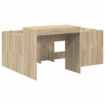 Bett mit Tunnel 3 stk. Sonoma-Eiche und Weiß Holzwerkstoff