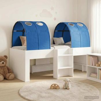 ARDEBO.de - Bett mit Tunnel 4 stk. Weiß und Blau Holzwerkstoff