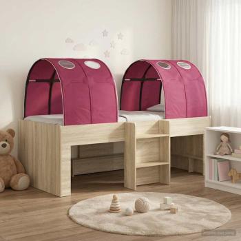 ARDEBO.de - Hochbett für Kinder mit Tunnel 3 stk. Sonoma Eiche und Rot