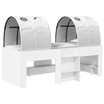 Bett mit Tunnel 3 stk. Weiß Holzwerkstoff