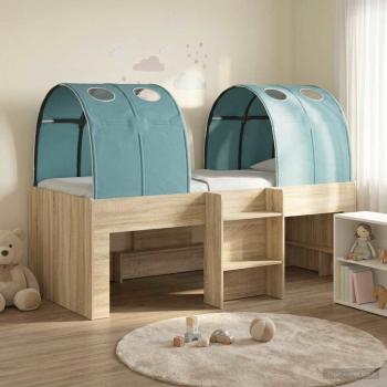 ARDEBO.de - Bett mit Tunnel 3 Stk. Sonoma und Hellblau Holzwerkstoff