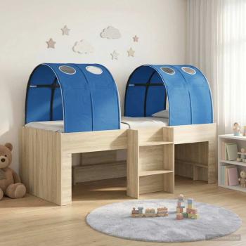 ARDEBO.de - Bett mit Tunnel 3 Stk. Sonoma und Blau Holzwerkstoff