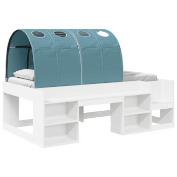 Hochbett für Kinder mit Stauraum 3 Stk. Weiß und Hellblau