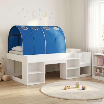 ARDEBO.de - Hochbett für Kinder mit Stauraum 3 Stk. Weiß und Blau