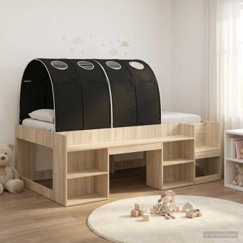 ARDEBO.de - Hochbett für Kinder mit Stauraum 3 Stk. Holzwerkstoff