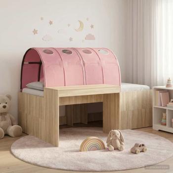 ARDEBO.de - Bettgestell mit Tunnel mit Regal 3 stk. Sonoma Eiche und Pink