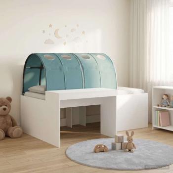 ARDEBO.de - Bett mit Tunnel 4 stk. Weiß und Hellblau Holzwerkstoff
