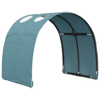 Bett mit Tunnel 4 stk. Weiß und Hellblau Holzwerkstoff