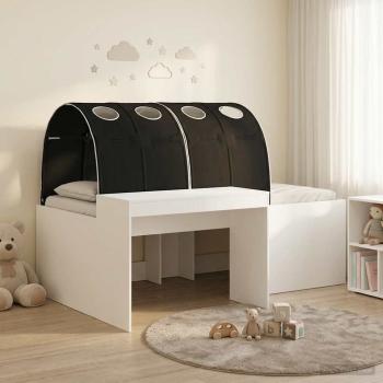 ARDEBO.de - Bett mit Tunnel 4 stk. Weiß und Schwarz Holzwerkstoff