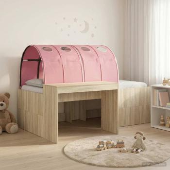 ARDEBO.de - Bett mit Tunnel 3 stk. Sonoma Eiche und Pink Holzwerkstoff