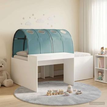 ARDEBO.de - Hochbett mit Schreibtisch für Kinder 3 Stk. Weiß und Hellblau