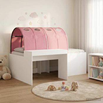 ARDEBO.de - Hochbett mit Schreibtisch für Kinder 3 Stk. Weiß und Rosa
