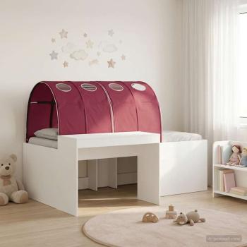 ARDEBO.de - Hochbett mit Schreibtisch für Kinder 3 Stk. Weiß und Rot