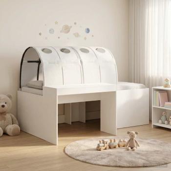ARDEBO.de - Hochbett mit Schreibtisch für Kinder 3 Stk. Weiß Holzwerkstoff