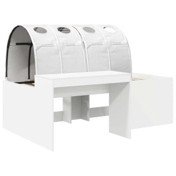 Hochbett mit Schreibtisch für Kinder 3 Stk. Weiß Holzwerkstoff