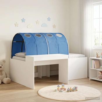ARDEBO.de - Bett mit Tunnel 3 stk. Artisian Eiche und Blau Holzwerkstoff