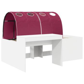 Bett mit Tunnel 3 stk. Artisian Eiche und Rot Holzwerkstoff