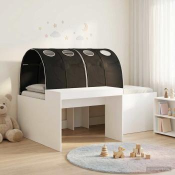 ARDEBO.de - Bett mit Tunnel 3 stk. Artisian Eiche und Schwarz Holzwerkstoff