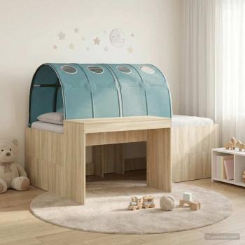 ARDEBO.de - Bett mit Tunnel 3 Stk. Artisian Eiche und Hellblau