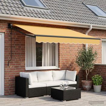 ARDEBO.de - Ausziehbare Markise Sand 3,5 x 2 m Polyester und Metall