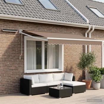 ARDEBO.de - Elektrische ausziehbare Markise Taupe 3,5 x 2 m