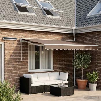 ARDEBO.de - Elektrische ausziehbare Markise Taupe 3,5 x 2 m