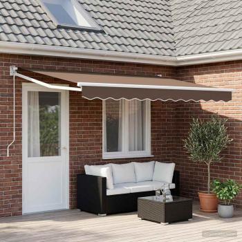ARDEBO.de - Ausziehbare Markise Taupe 4 x 2 m 100% Polyester und Aluminium