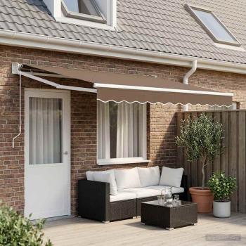 ARDEBO.de - Ausziehbare Markise Taupe 4 x 2 m Polyester und Metall