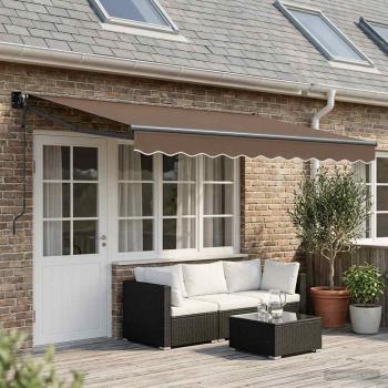 ARDEBO.de - Ausziehbare Markise Taupe 4 x 2 m Polyester und Metall