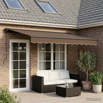 ARDEBO.de - Manuell einziehbare Markise Taupe 4 x 2 m