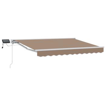 Manueller Markisenrahmen mit LEDs Taupe 4 x 2 m