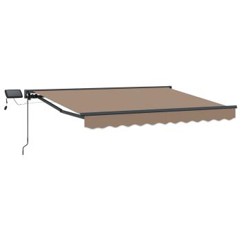Manueller Markisenrahmen mit LEDs Taupe 4 x 2 m
