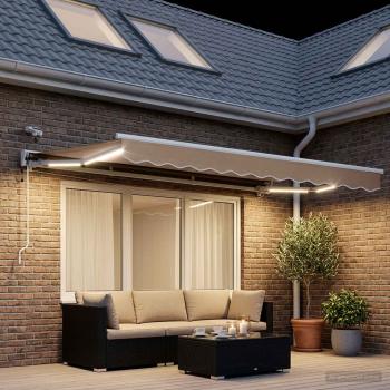 Elektrische ausziehbare Markise Taupe 4 x 2 m