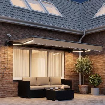 Elektrische ausziehbare Markise Taupe 4 x 2 m