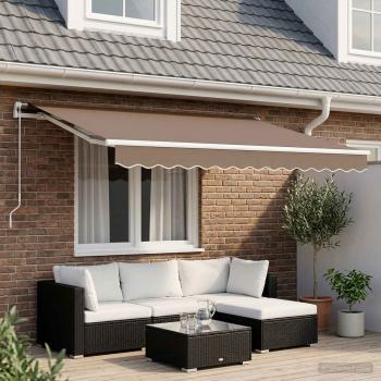 ARDEBO.de - Ausziehbare Markise Taupe 4 x 2 m Stoff