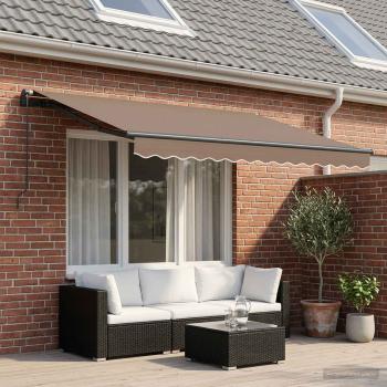 ARDEBO.de - Ausziehbare Markise Taupe 4 x 2 m Stoff
