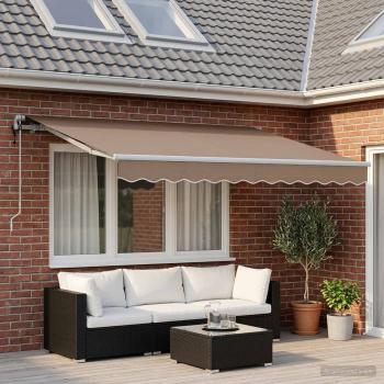 ARDEBO.de - Ausziehbare Markise Taupe 4 x 2 m Stoff