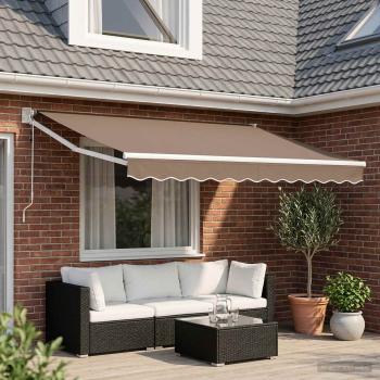 ARDEBO.de - Ausziehbare Markise Taupe 3 x 2,5 m Polyester und Metall
