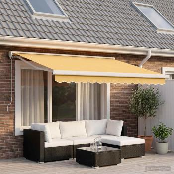 ARDEBO.de - Ausziehbare Markise Sand 300 x 250 cm Stoff und Metall