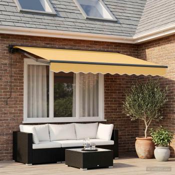 ARDEBO.de - Einziehbare Markise Sand 3 x 2,5 m Polyester und Aluminium