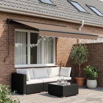 ARDEBO.de - Einziehbare Markise Taupe 3 x 2,5 m Polyester und Aluminium