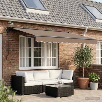 ARDEBO.de - Elektrische ausziehbare Markise Taupe 3 x 2,5 m