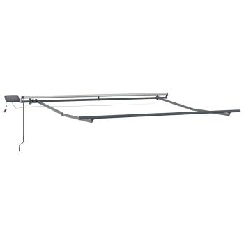 Ausziehbare Markise Sand 350 x 250 cm Stoff und Aluminium