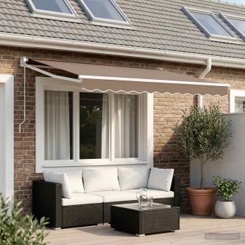 ARDEBO.de - Ausziehbare Markise Taupe 3,5 x 2,5 m