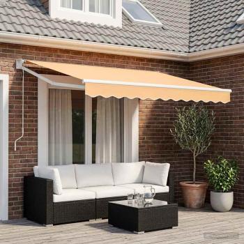 ARDEBO.de - Ausziehbare Markise Sand 3,5 x 2,5 m Polyester und Metall
