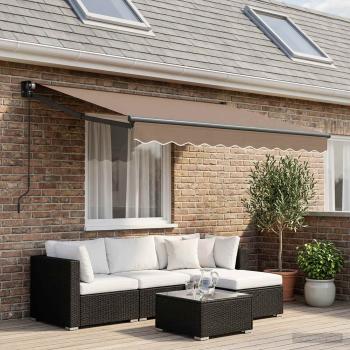 ARDEBO.de - Ausziehbare Markise Taupe 3,5 x 2,5 m